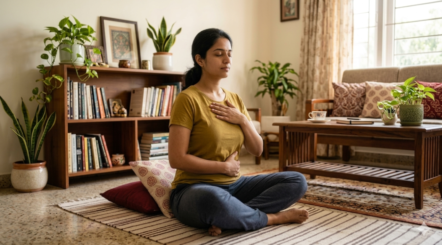 डायाफ्रामिक ब्रीदिंग: तनाव और एंग्जायटी दूर करने का मंत्र